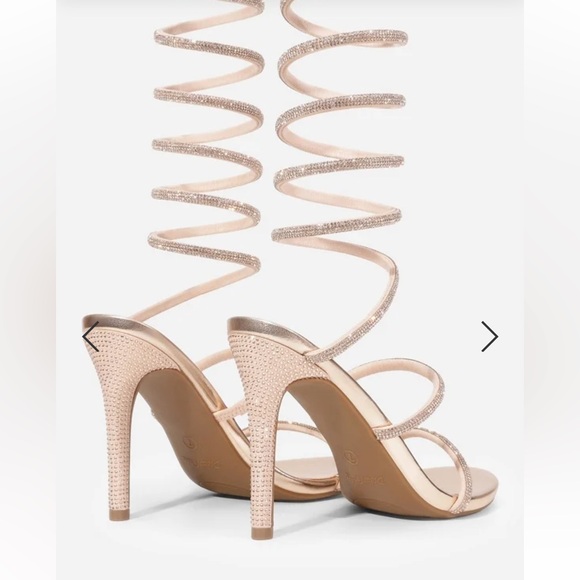 New dream pairs Rhinestone Strappy Heel Sandals - Picture 3 of 4